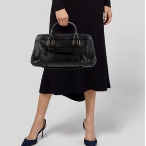 Chloe Alice Black Leather Satchel